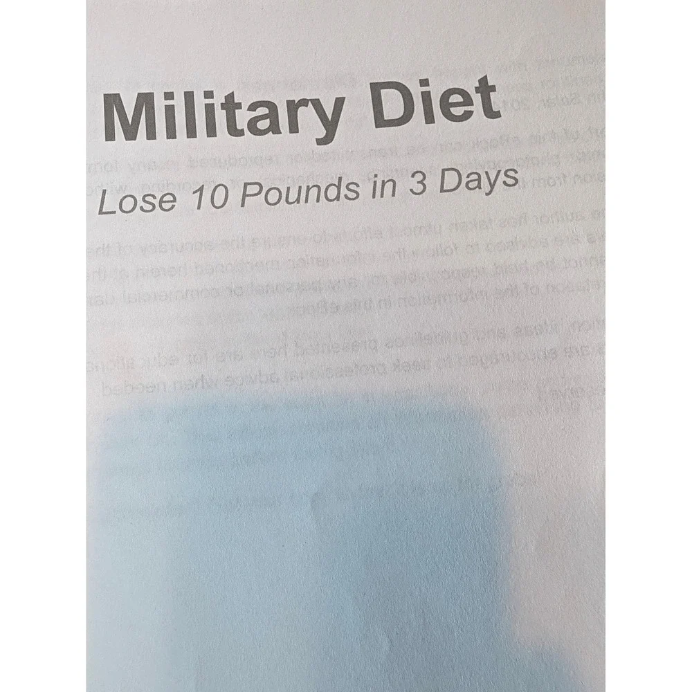 John Salar Military Diet Book Unisex OS Camo Excellent Weight Loss Guide